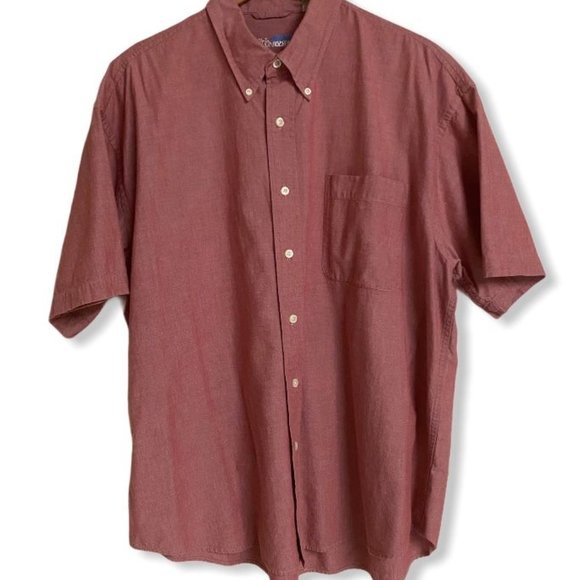 Men Cotton Button Down Short Sleeves Shirt Size XL - Picture 3 of 5